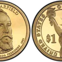 James garfield gold dollar value