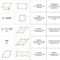 Properties of a quadrilateral worksheet