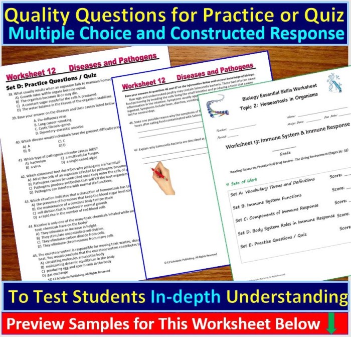 The spread of pathogens worksheet