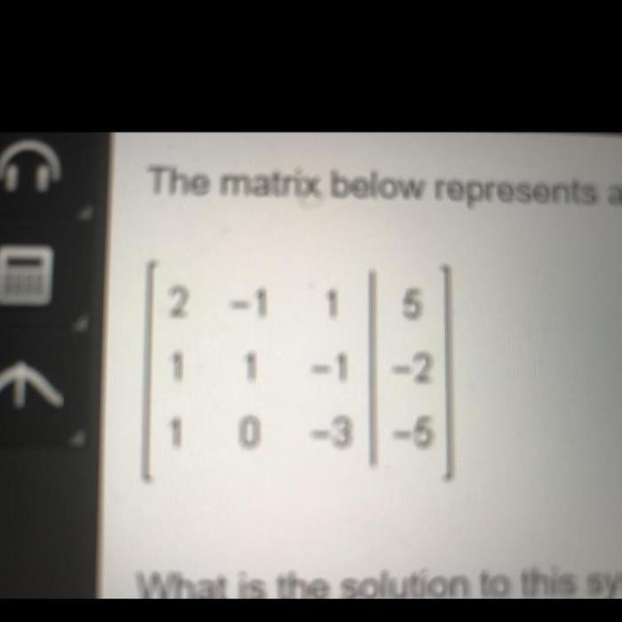 Matrix represents equations system below which shown brainly